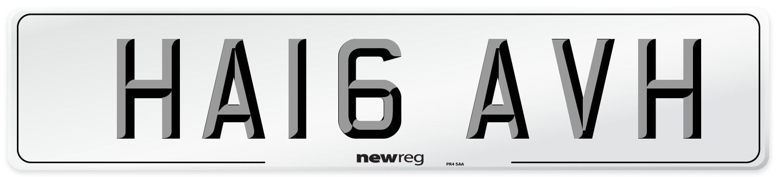 HA16 AVH Number Plate from New Reg